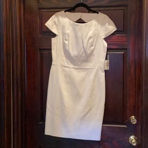 White textured cotton dress